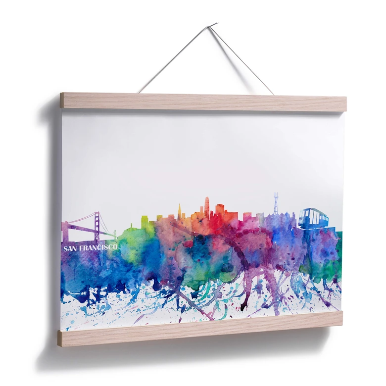 Poster Bleichner - San Francisco Aquarell Skyline 