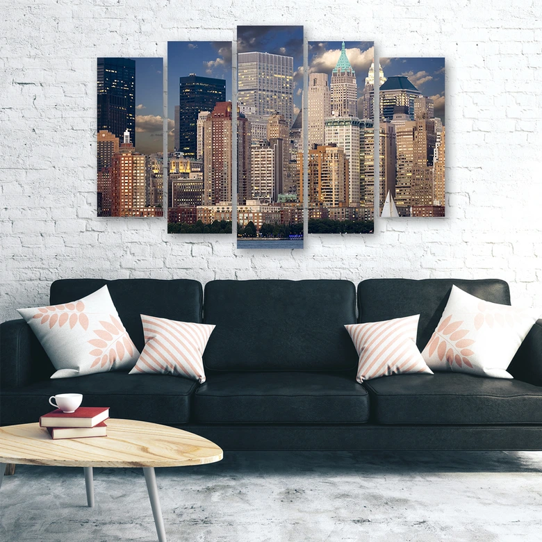 Leinwandbild 5 teilig, New York Manhattan Stadt 