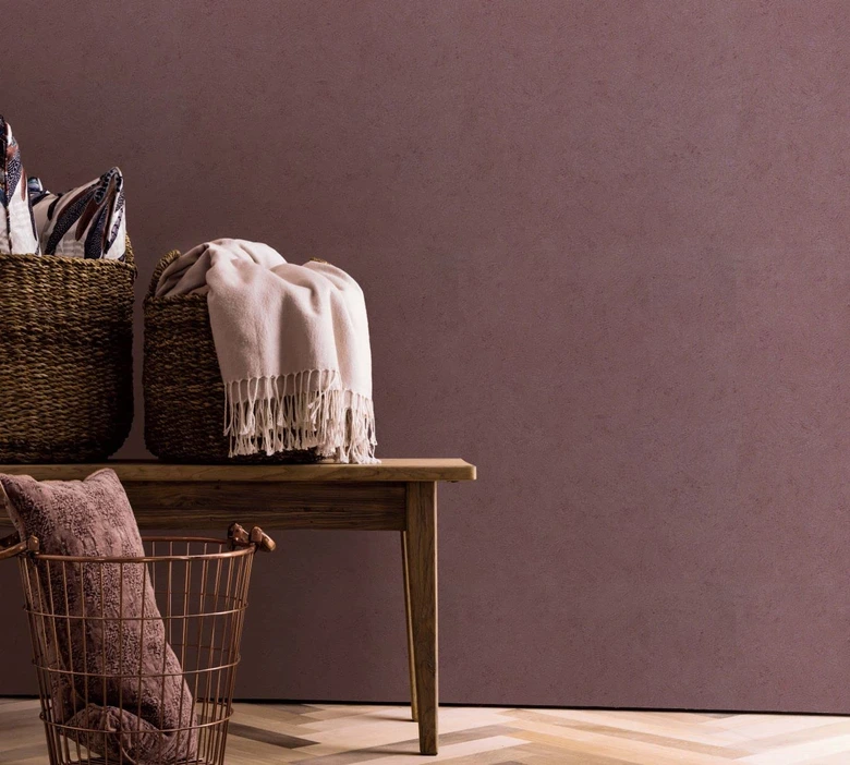 Vliestapete Floral Klassisch, Natur, Romantisch in Rosé-Violett  