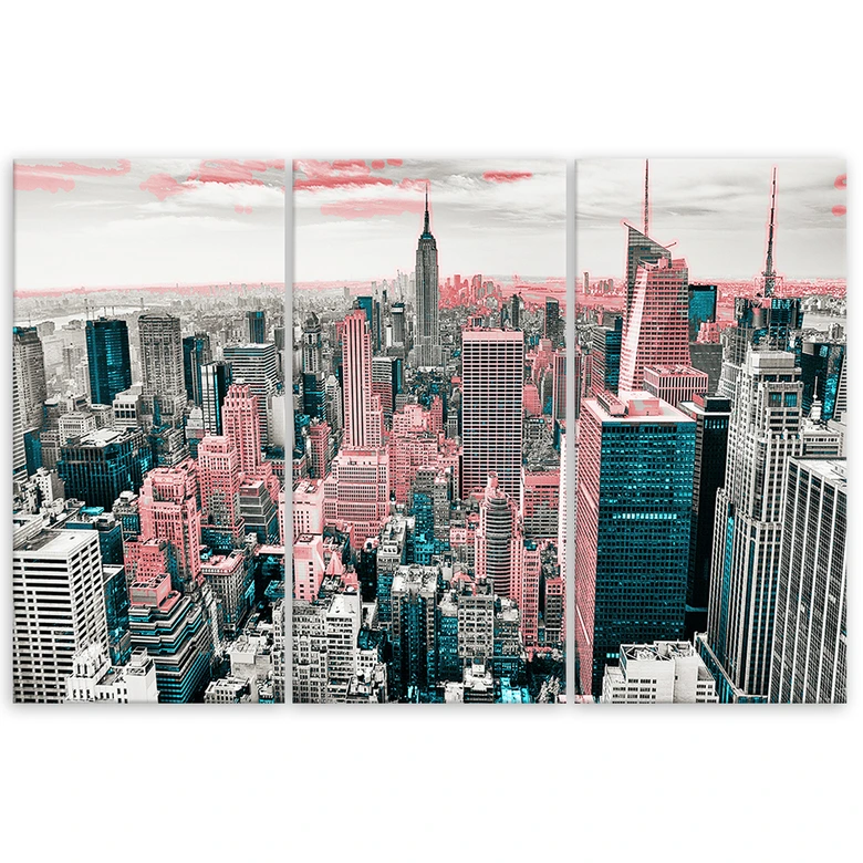 Leinwandbild 3-teilig, New York City Skyline USA 