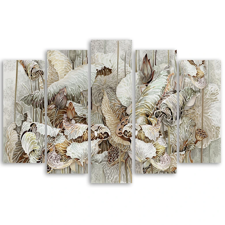 Leinwandbild 5 teilig, Saint Lotos Blumen 