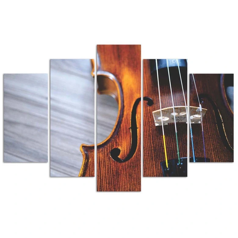 Leinwandbild 5 teilig, Geigenmusik 