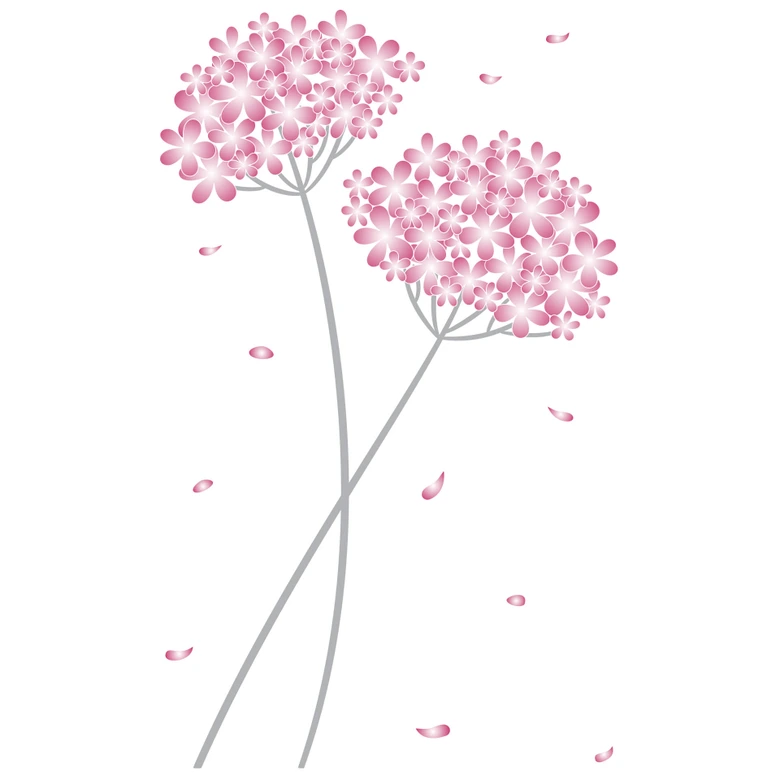 Wandtattoo Hortensie mit Wandspruch Set 