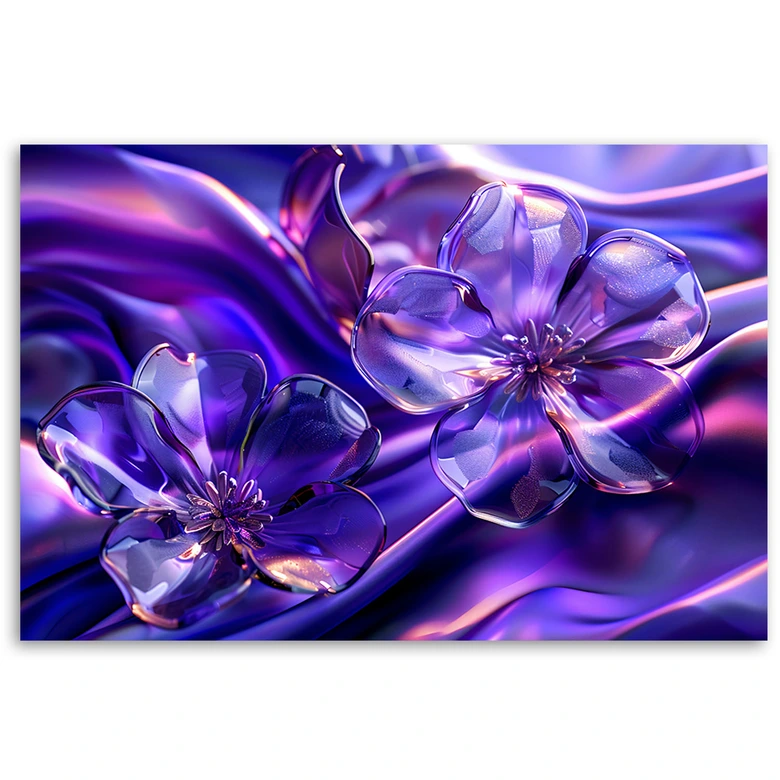 Canvasbillede, Lilla glasblomster 
