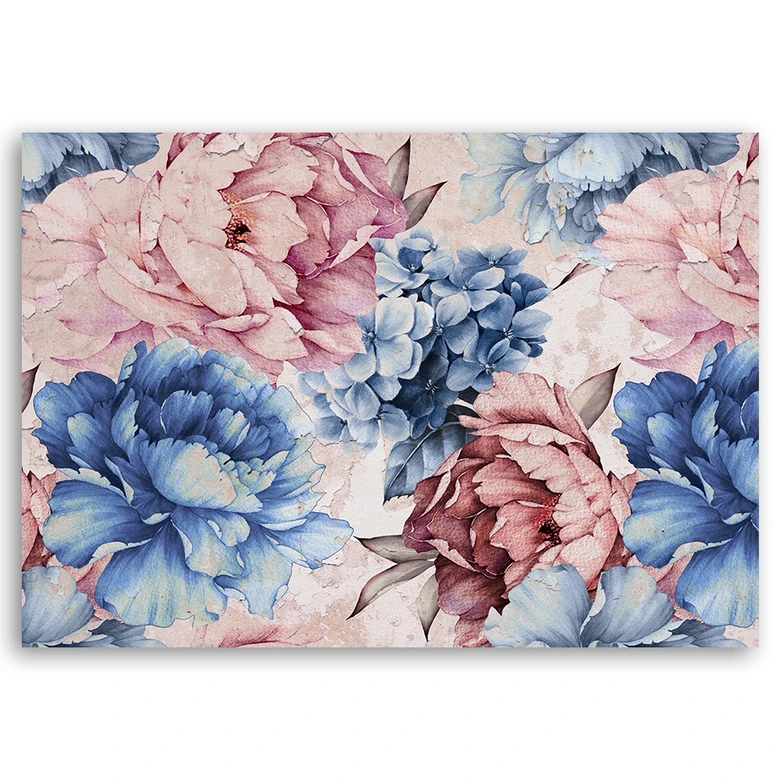 Leinwandbild, Pastell Peonien Blumen Natur 