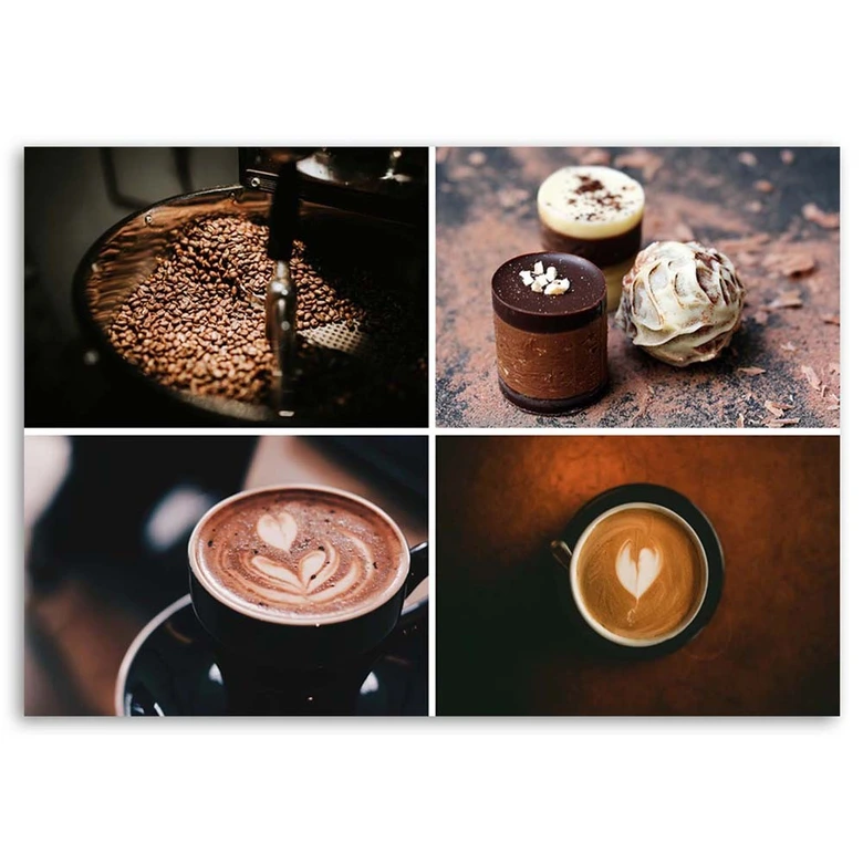 Canvas schilderij, koffie en snoepjes 