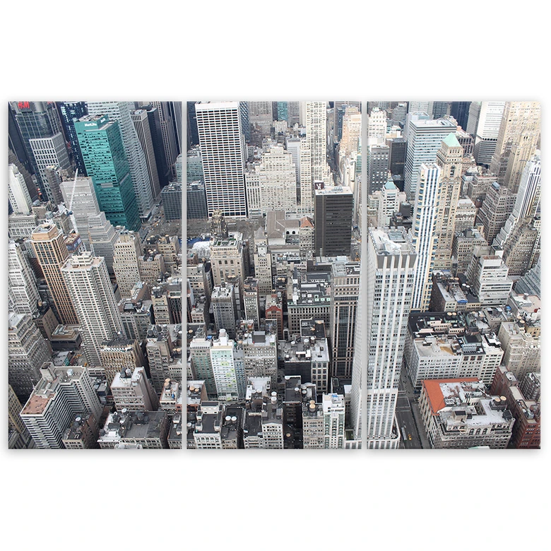 Leinwandbild 3-teilig, New York Stadt Wolkenkratzer 