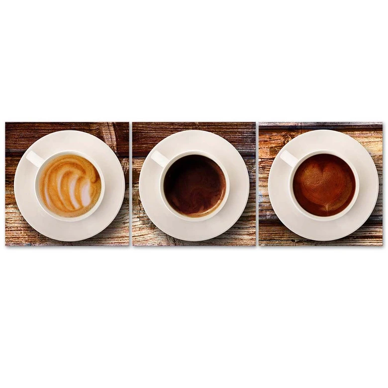 Leinwandbild 3-teilig, Kaffeetassen 