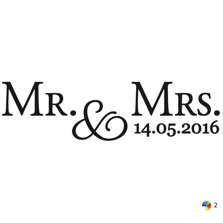 Name + Date  Mr. & Mrs. 02 (2 colours) 