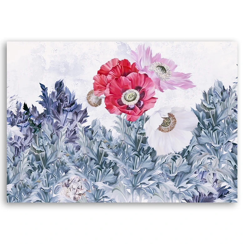 Leinwandbild, Mohnblumen wie gemalt 