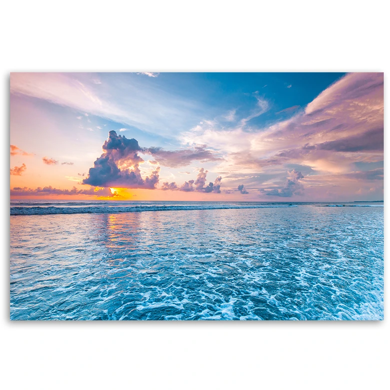 Leinwandbild, Sonnenuntergang am Meer 