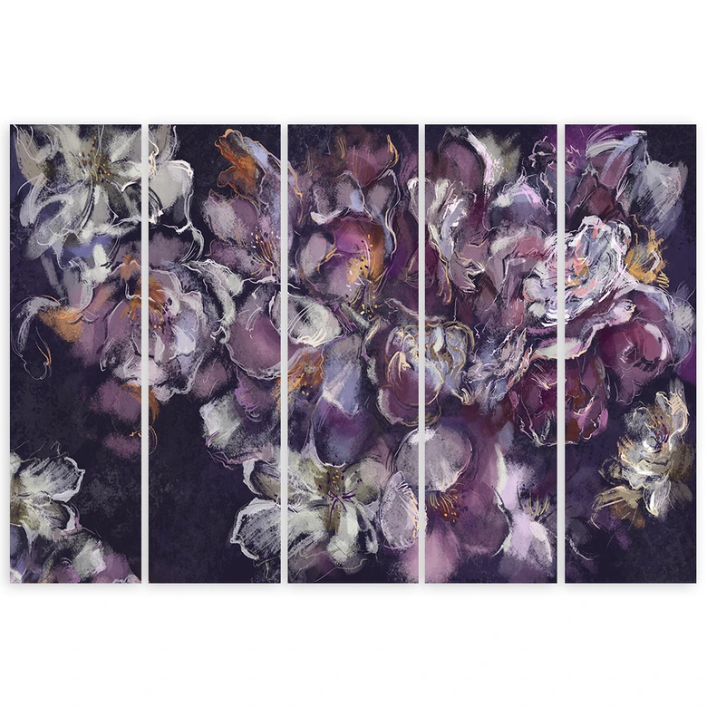 Leinwandbild 5 teilig, Iris Blume 
