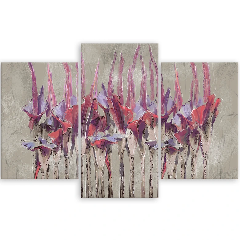 Lærred print 3 dele, planter blomster Simnitło 