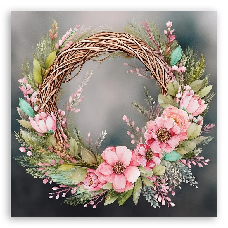 Leinwandbild Shabby Chic Blumenstrauß 
