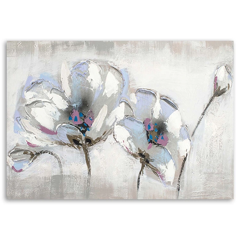 Leinwandbild, Blumen in Weiß Shabby Chic 