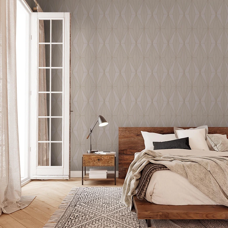 Vliestapete Grafisch Modern in Beige  