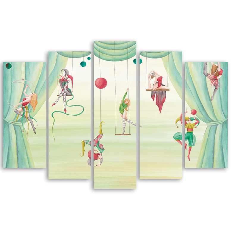 Leinwandbild 5 teilig, Zirkusakrobat 