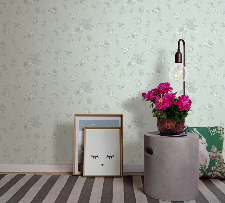 Vliestapete Blumen Floral Klassisch, Natur in Weiß  