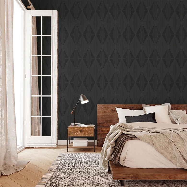 Vliestapete Grafisch Modern in Schwarz  