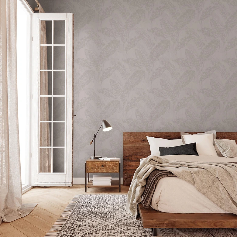 Vliestapete Floral Modern, Natur in Greige  