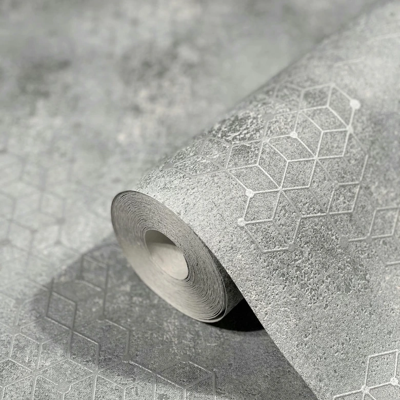 Vliestapete Grafisch Modern in Grau  