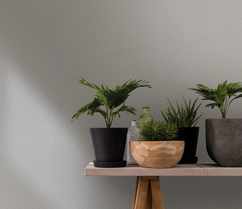 Vliestapete mit leichter Struktur grau Uni 