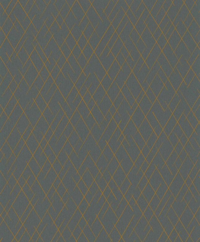 Vliestapete mit geometrischen Rauten anthrazit Grafisch 