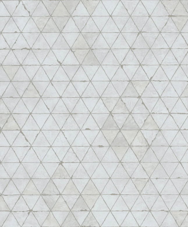 Vliestapete mit kleinen Dreiecken weiß, beige Grafisch 