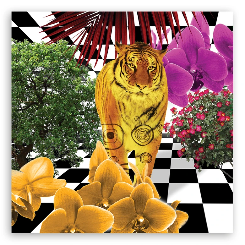 Leinwandbild, Bunte Tiger 