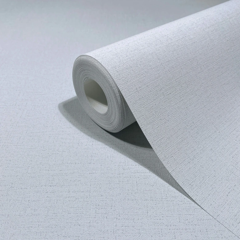 Vliestapete Strukturiert Uni Modern matt in Blau Grau 