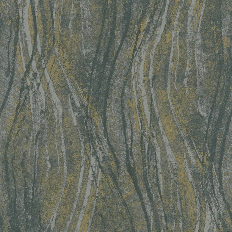 Icke-vävd tapet betong, vågor grafisk modern i grått 