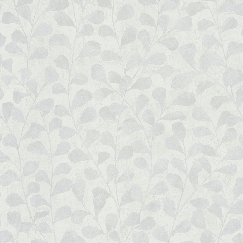 Vliestapete Blätter, Beton Floral Natur in Weiß 