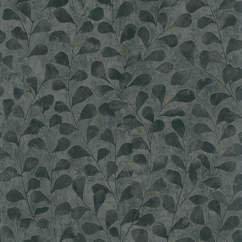 Vliestapete Blätter, Beton Floral Natur in Grau 