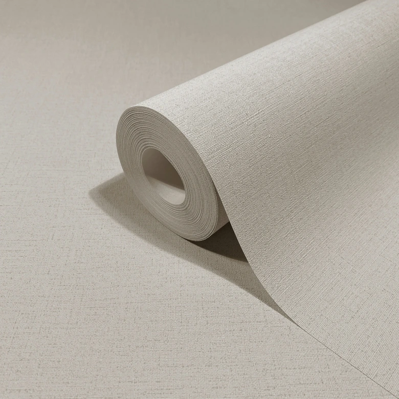 Vliestapete Strukturiert Uni Modern matt in Beige 