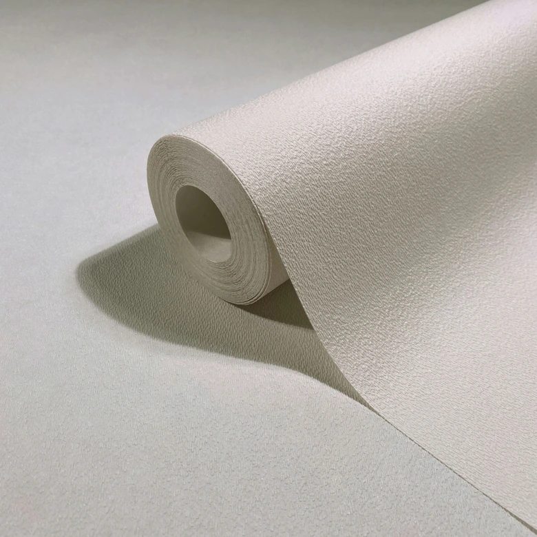 Vliestapete Strukturiert Uni Modern matt in Beige 