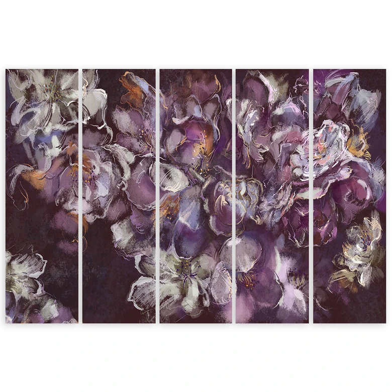 Leinwandbild 5 teilig, Iris Blume 