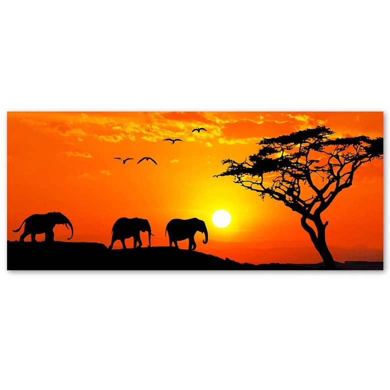 Leinwandbild, Panorama der Savanne in Afrika 