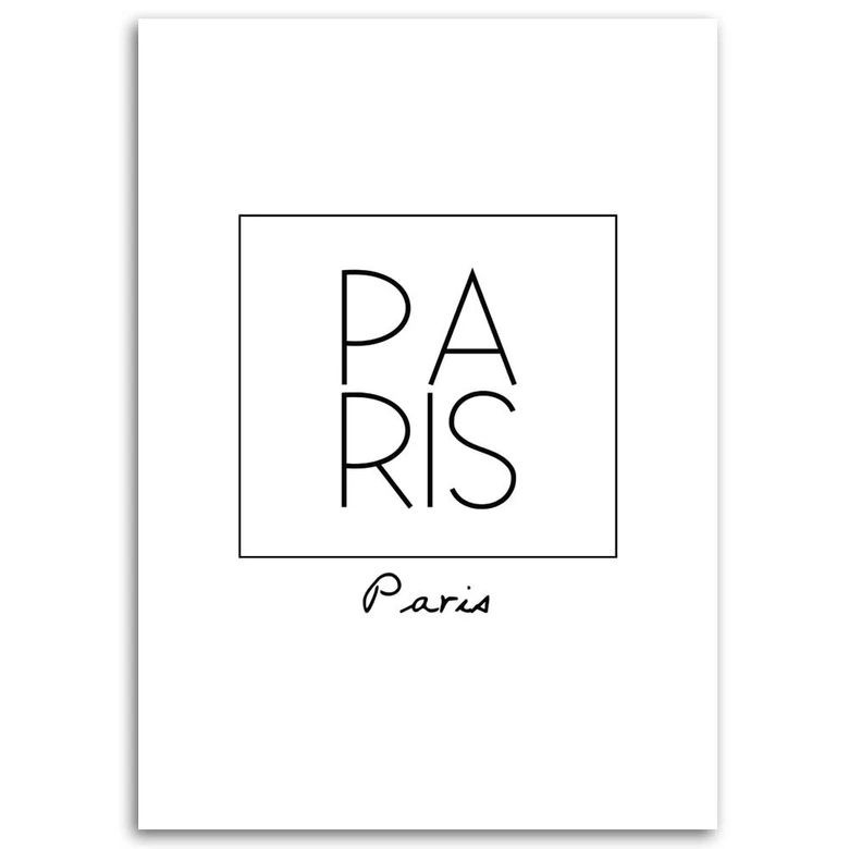 Leinwandbild, Paris Grafik mit der Aufschrift 