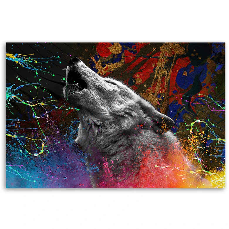 Leinwandbild, Wolfstier Natur 