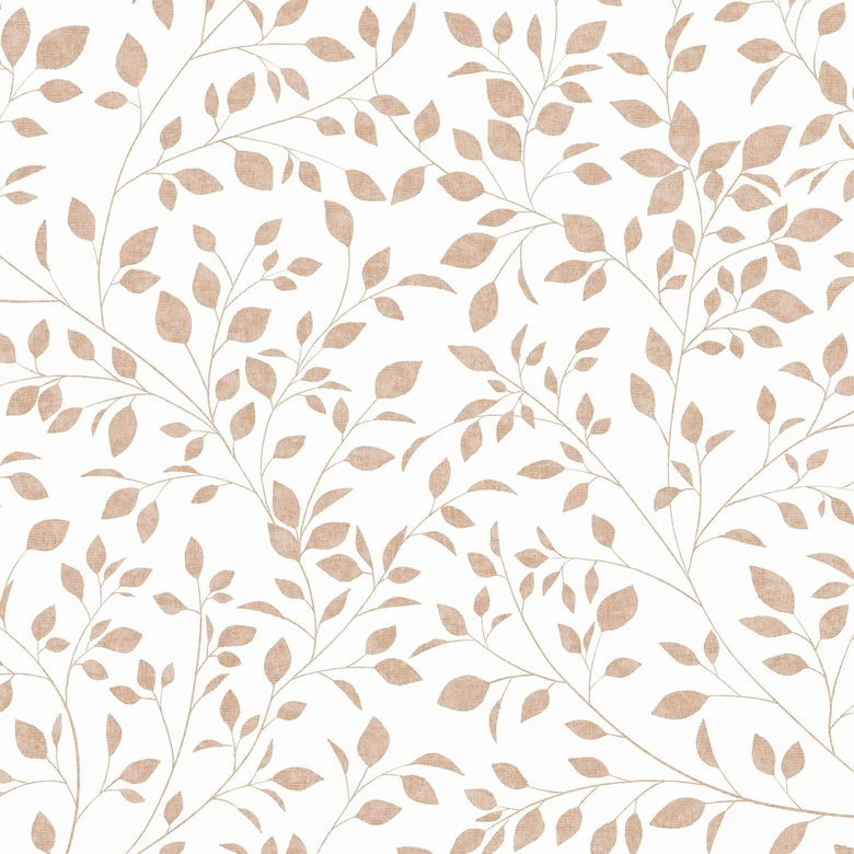 Vliestapete Blätter Floral Natur matt in Weiß Beige 