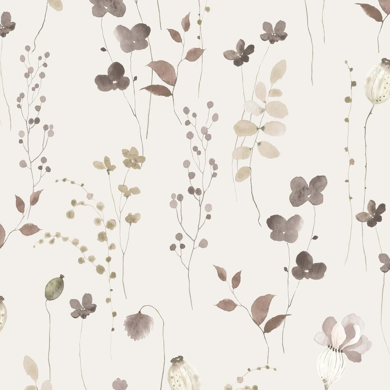 Vliestapete Blätter, Äste Floral Natur matt in Beige 