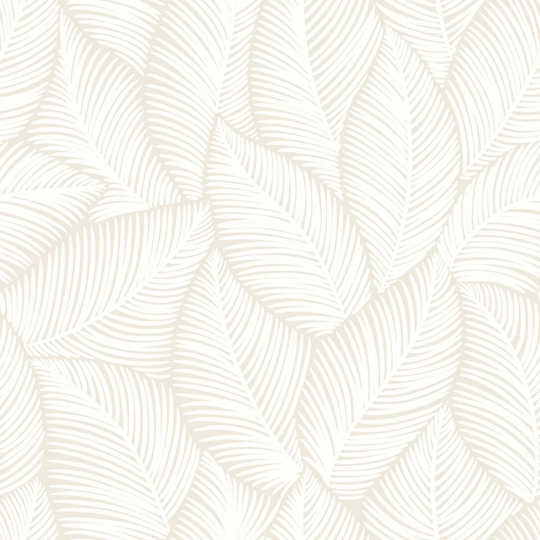 Vliestapete Blätter Floral Natur matt in Weiß Beige 