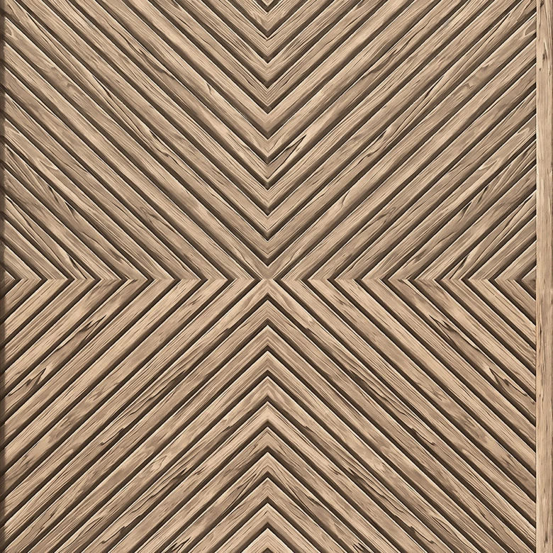 Non-woven wallpaper wood, geometric wood look geometric, country house matt in beige 