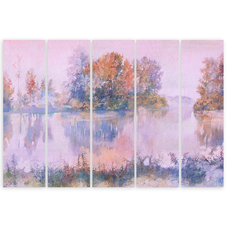 Leinwandbild 5 teilig, Seeblick 