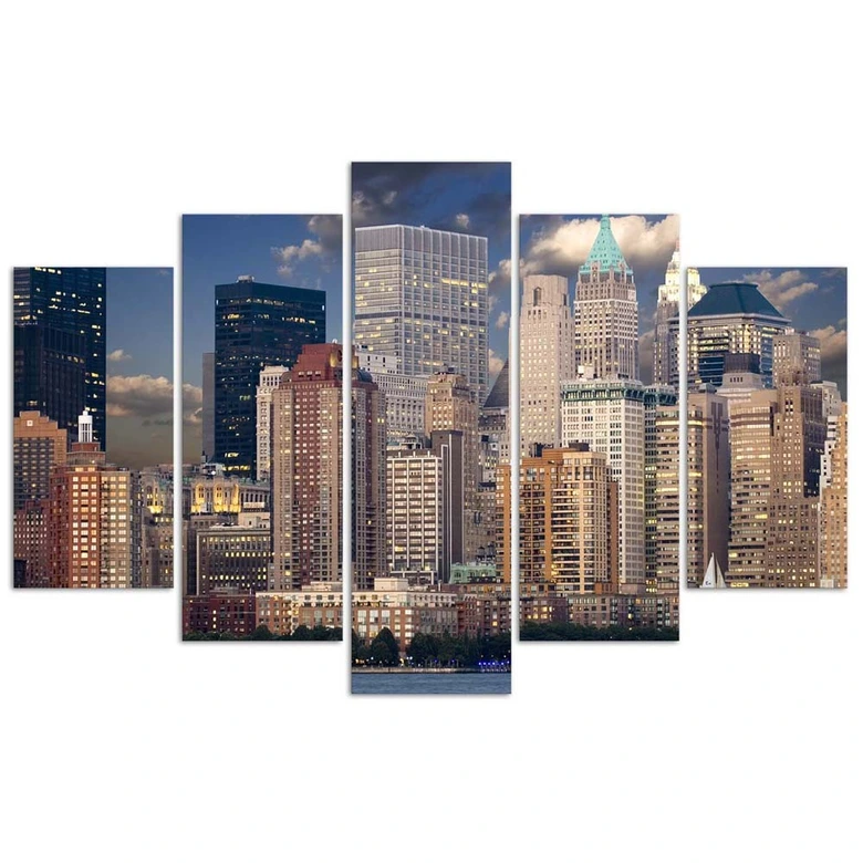Leinwandbild 5 teilig, Stadt New York Manhattan 