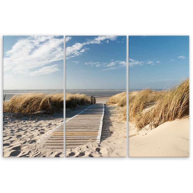 Leinwandbild 3-teilig, Strand Meer Sand Natur 