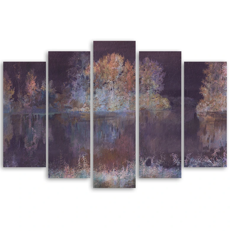 Leinwandbild 5 teilig, Seeblick 