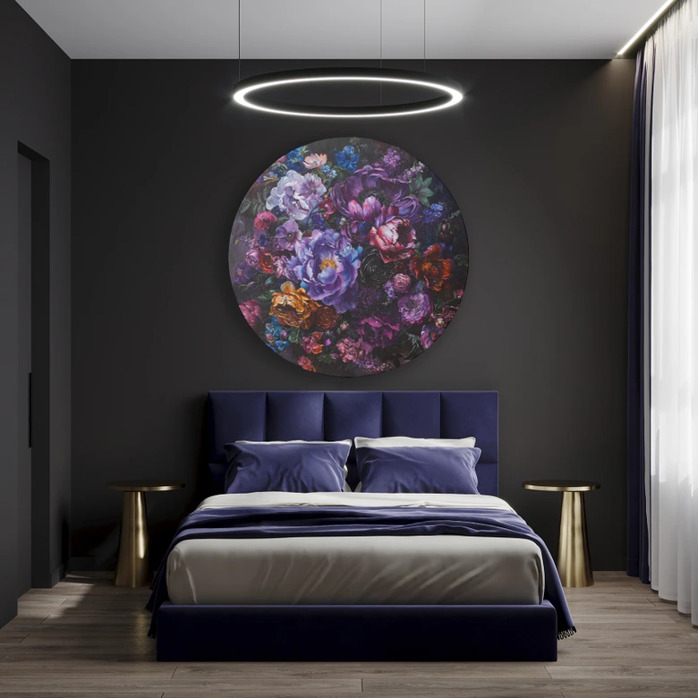 Rundes Leinwandbild Blumenstrauß 