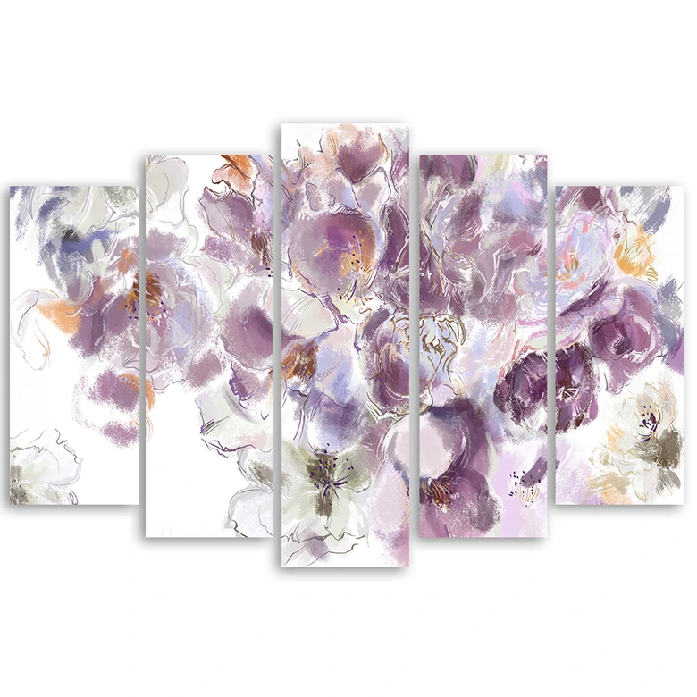 Leinwandbild 5 teilig, Iris Blume 