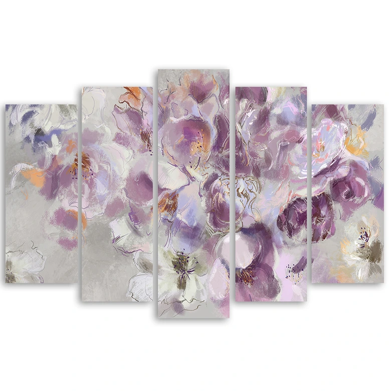 Leinwandbild 5 teilig, Iris Blume 